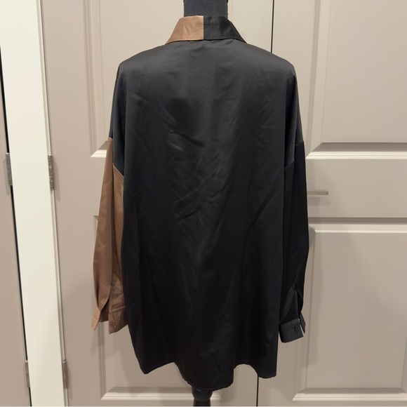 DR2 Daniel Rainn NWT Colorblock Long Sleeve Button Up Shirt 1X Satiny - Picture 5 of 8